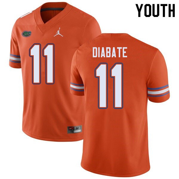 Jordan Brand Youth #11 Mohamoud Diabate Florida Gators College Football Jerseys Orange